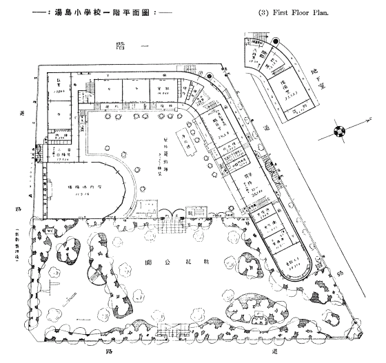 旧湯島小学校平面図